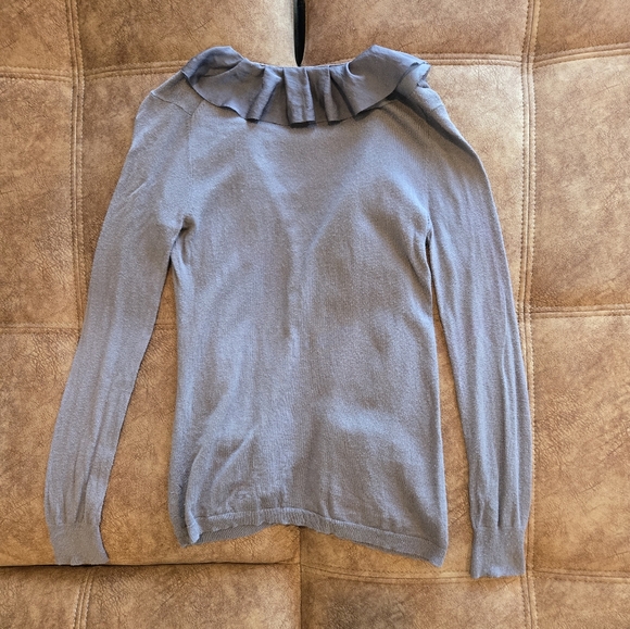 Loft Ruffle Gray Cardigan - Picture 4 of 4